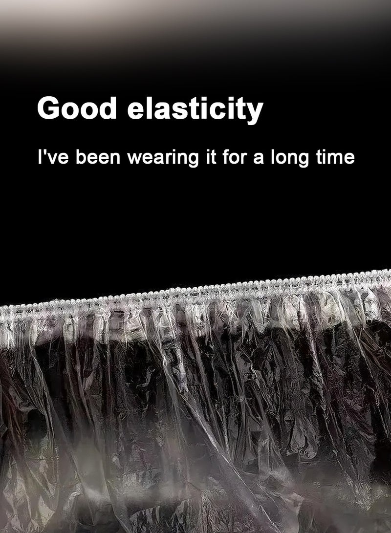 ٥٠٠ غطاء شعر إستحمام مستعمل مرة واحدة، غطاء شعر بلاستيك شفاف كبير سميك مقاوم للمية للستات، إكسسوارات مهمة للسفر والفنادق، للعناية العميقة بالشعر وتنظيفه - Image 5